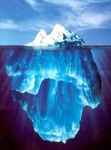 Iceberg, partie visible et partie immerg�e